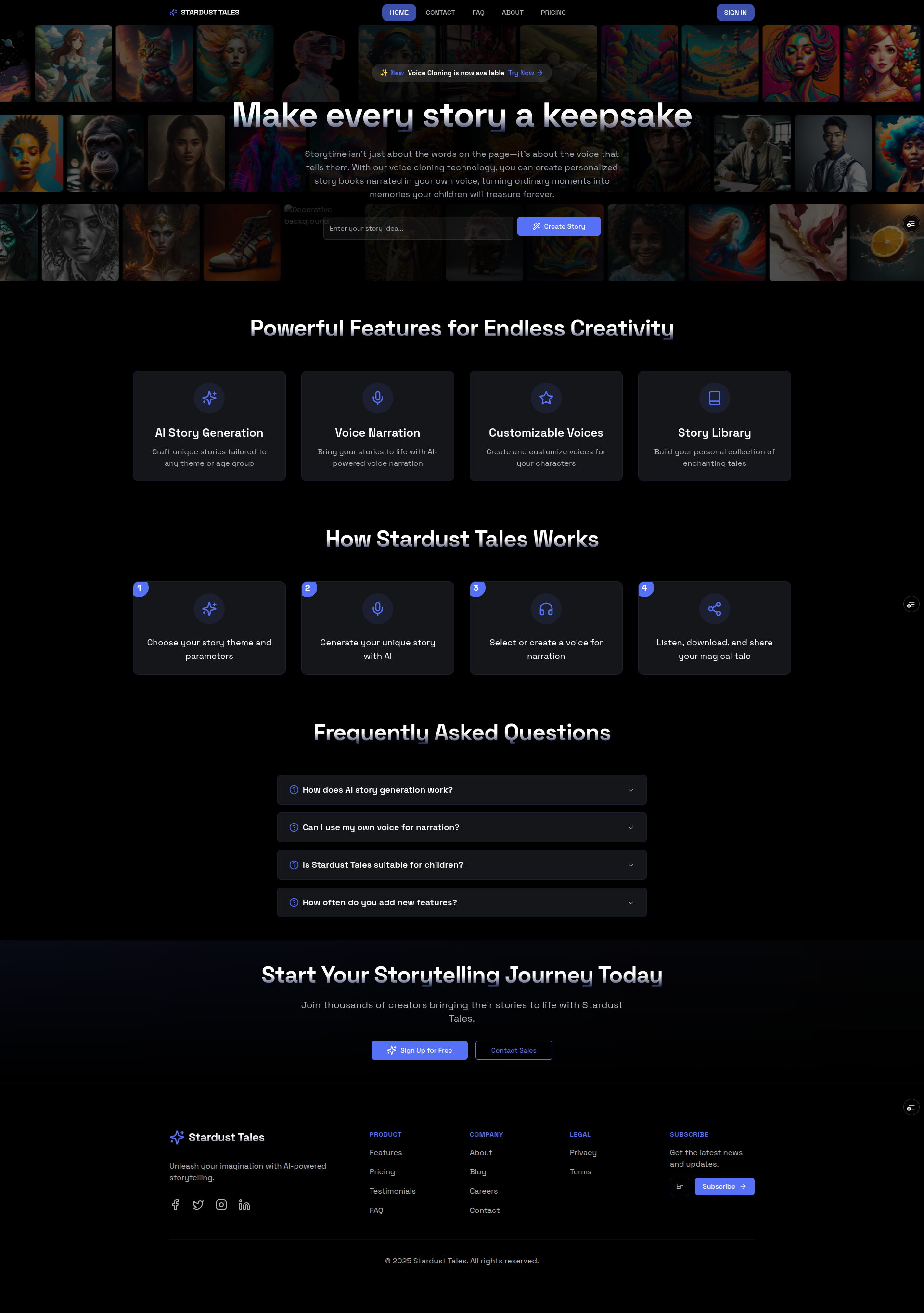 Stardust Tales (SaaS Project)